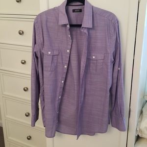 Purple mens button up